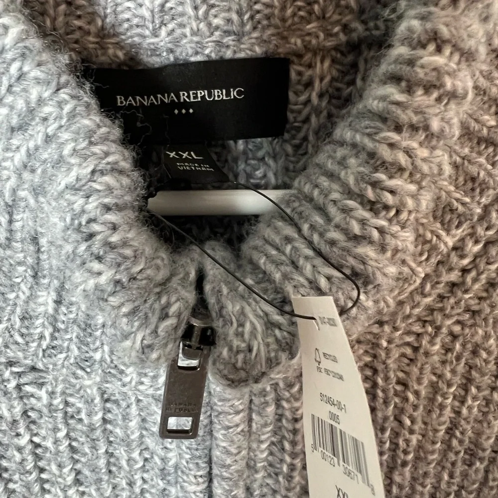 Banana Republic wool‎ quarter zip Gray Men's Sweater XXL